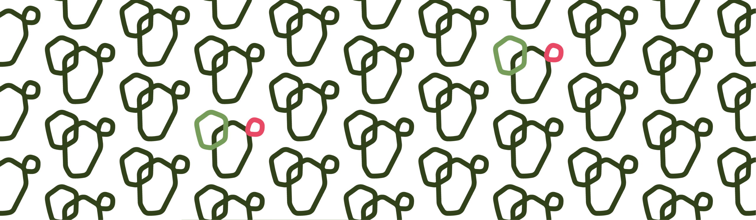 A repeating pattern of cactus pads.